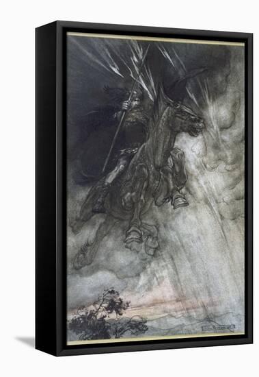 Odin, Wotan Rides, Rackham-Arthur Rackham-Framed Premier Image Canvas