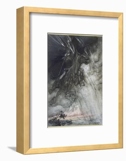 Odin, Wotan Rides, Rackham-Arthur Rackham-Framed Photographic Print