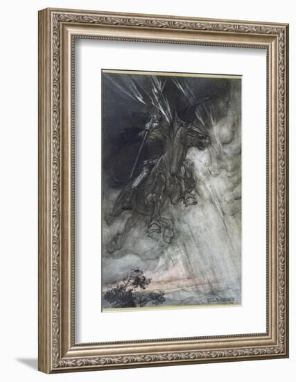 Odin, Wotan Rides, Rackham-Arthur Rackham-Framed Photographic Print