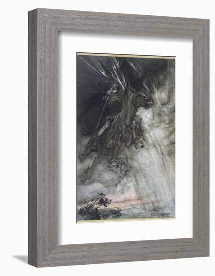 Odin, Wotan Rides, Rackham-Arthur Rackham-Framed Photographic Print