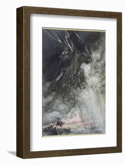 Odin, Wotan Rides, Rackham-Arthur Rackham-Framed Photographic Print