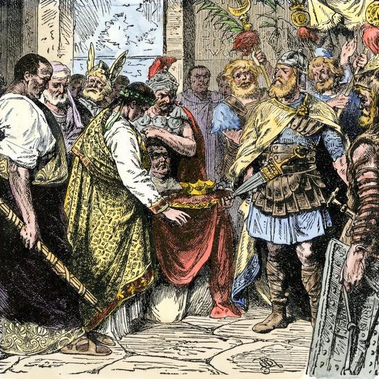 Odoacer Compels the Abdication of Romulus, the Last Roman Emperor of ...