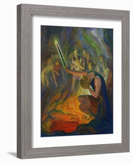 Odysseus in the Land of the Dead, 1929 (Litho)-Newell Convers Wyeth-Framed Giclee Print