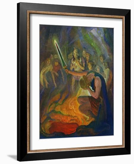 Odysseus in the Land of the Dead, 1929 (Litho)-Newell Convers Wyeth-Framed Giclee Print