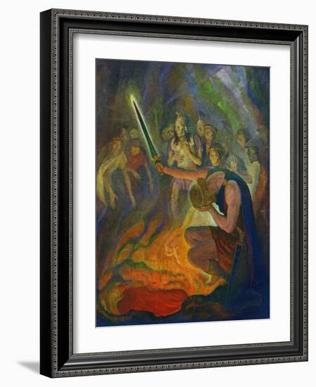 Odysseus in the Land of the Dead, 1929 (Litho)-Newell Convers Wyeth-Framed Giclee Print