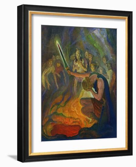 Odysseus in the Land of the Dead, 1929 (Litho)-Newell Convers Wyeth-Framed Giclee Print