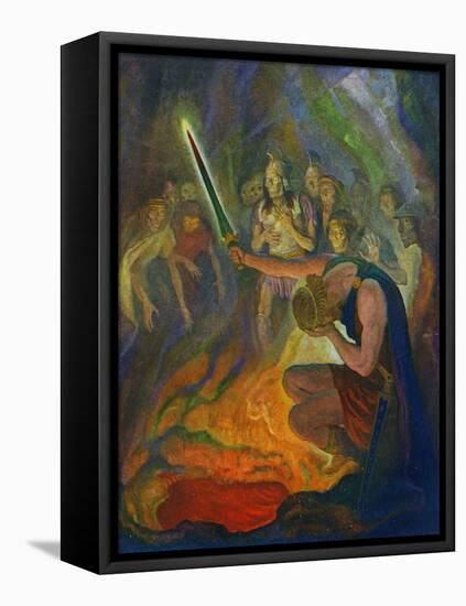 Odysseus in the Land of the Dead, 1929 (Litho)-Newell Convers Wyeth-Framed Premier Image Canvas