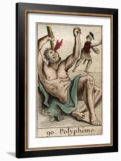 Odysseus (or Ulysses) blinding the cyclops Polyphemus-French School-Framed Giclee Print