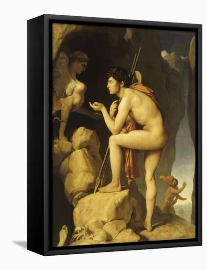 Oedipe explique l'énigme du Sphinx-Jean-Auguste-Dominique Ingres-Framed Premier Image Canvas