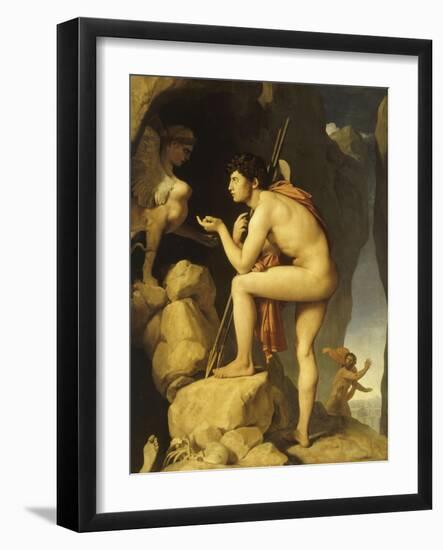 Oedipe explique l'énigme du Sphinx-Jean-Auguste-Dominique Ingres-Framed Giclee Print