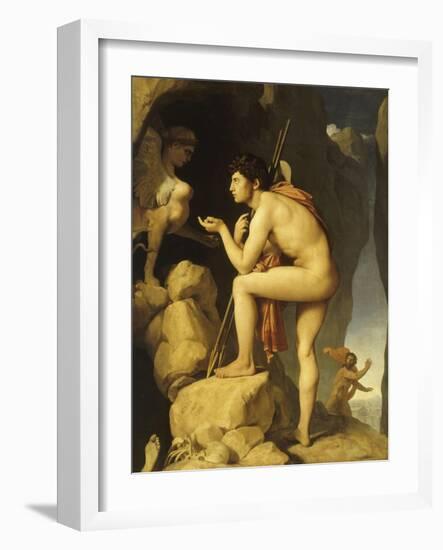 Oedipe explique l'énigme du Sphinx-Jean-Auguste-Dominique Ingres-Framed Giclee Print