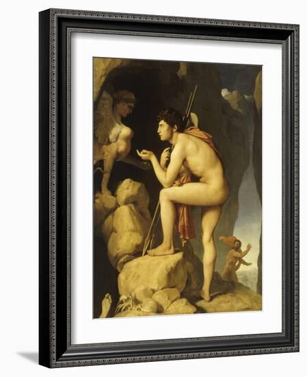 Oedipe explique l'énigme du Sphinx-Jean-Auguste-Dominique Ingres-Framed Giclee Print