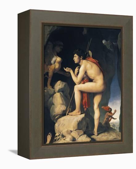 Oedipus and Sphinx (Edipe Explique L'Énigme Du Sphinx)-Jean-Auguste-Dominique Ingres-Framed Stretched Canvas