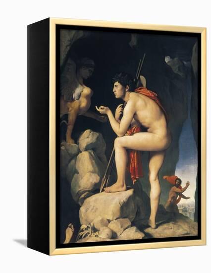 Oedipus and Sphinx (Edipe Explique L'Énigme Du Sphinx)-Jean-Auguste-Dominique Ingres-Framed Stretched Canvas