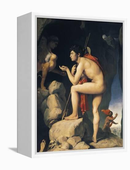 Oedipus and Sphinx (Edipe Explique L'Énigme Du Sphinx)-Jean-Auguste-Dominique Ingres-Framed Stretched Canvas