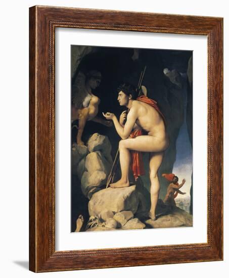 Oedipus and Sphinx (Edipe Explique L'Énigme Du Sphinx)-Jean-Auguste-Dominique Ingres-Framed Art Print