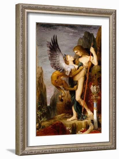 Oedipus and the Sphinx, 1864-Gustave Moreau-Framed Giclee Print