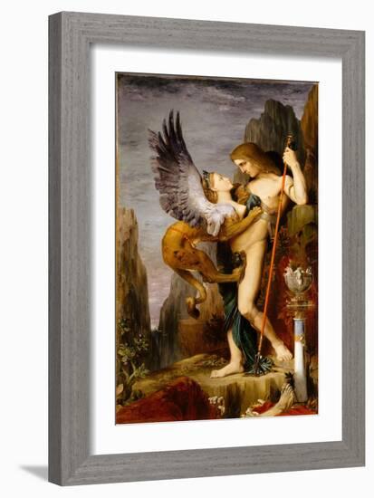 Oedipus and the Sphinx, 1864-Gustave Moreau-Framed Giclee Print