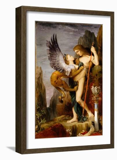 Oedipus and the Sphinx, 1864-Gustave Moreau-Framed Giclee Print