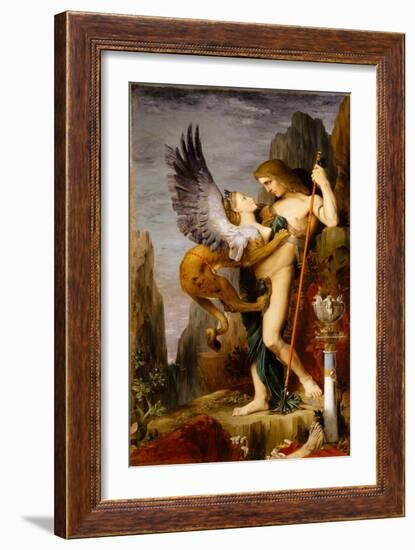 Oedipus and the Sphinx, 1864-Gustave Moreau-Framed Giclee Print