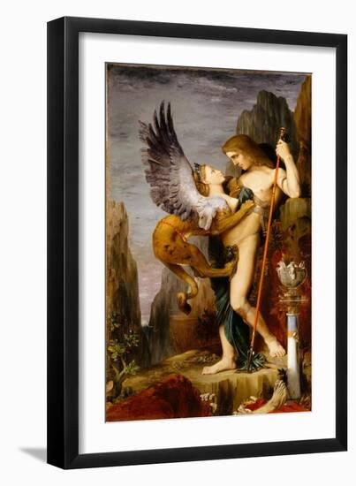 Oedipus and the Sphinx, 1864-Gustave Moreau-Framed Giclee Print