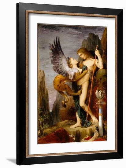 Oedipus and the Sphinx, 1864-Gustave Moreau-Framed Giclee Print