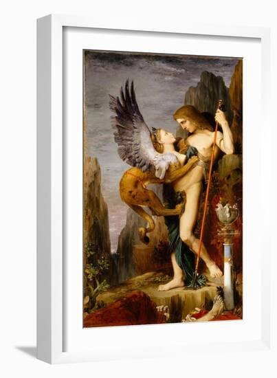 Oedipus and the Sphinx, 1864-Gustave Moreau-Framed Giclee Print