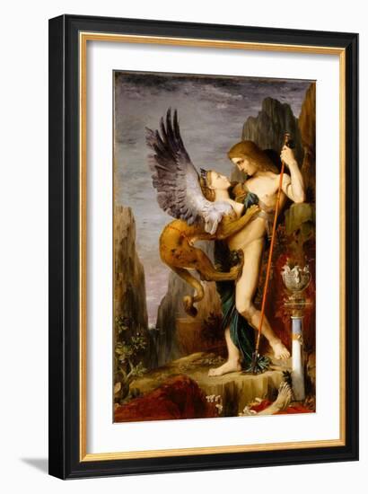 Oedipus and the Sphinx, 1864-Gustave Moreau-Framed Giclee Print