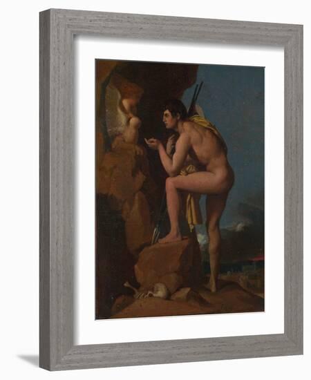 Oedipus and the Sphinx, C. 1826-Jean-Auguste-Dominique Ingres-Framed Giclee Print