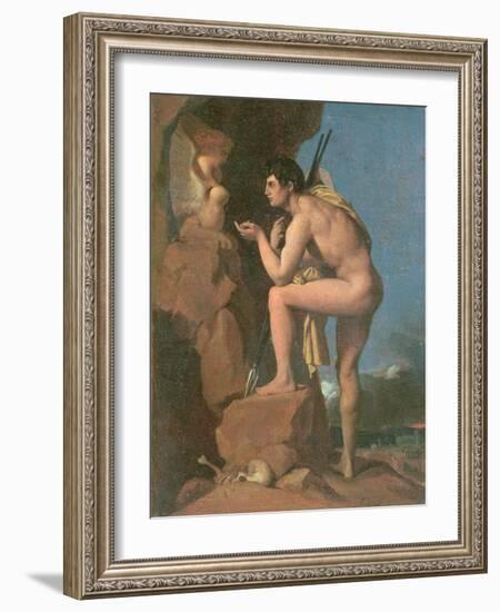 Oedipus and the Sphinx, C.1826-Jean-Auguste-Dominique Ingres-Framed Giclee Print