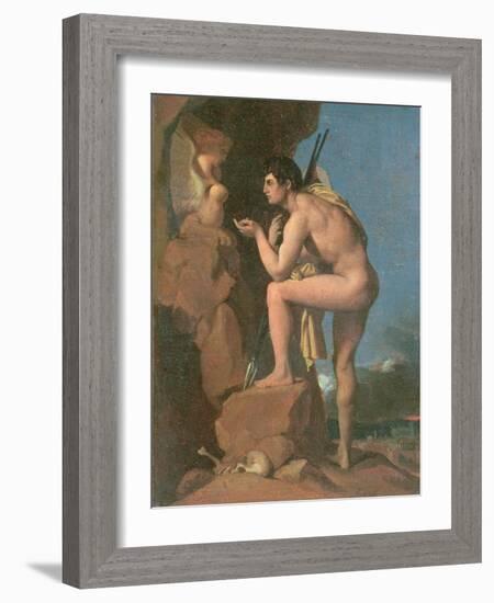 Oedipus and the Sphinx, C.1826-Jean-Auguste-Dominique Ingres-Framed Giclee Print