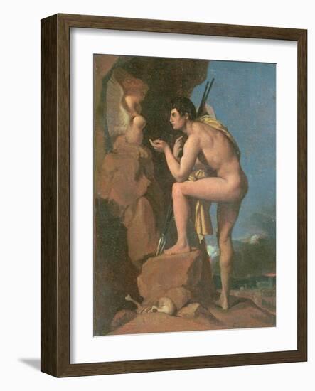 Oedipus and the Sphinx, C.1826-Jean-Auguste-Dominique Ingres-Framed Giclee Print