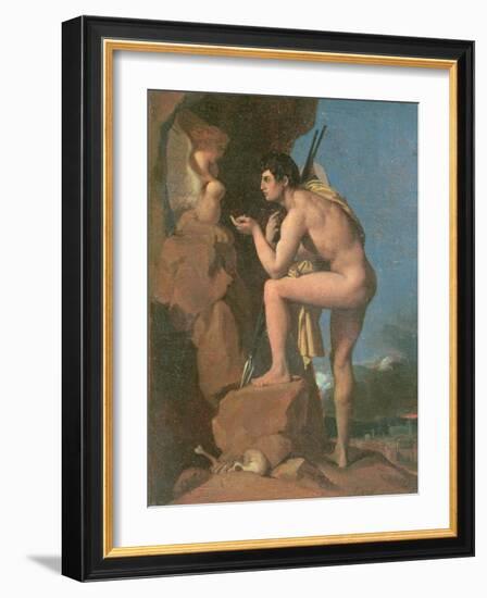 Oedipus and the Sphinx, C.1826-Jean-Auguste-Dominique Ingres-Framed Giclee Print