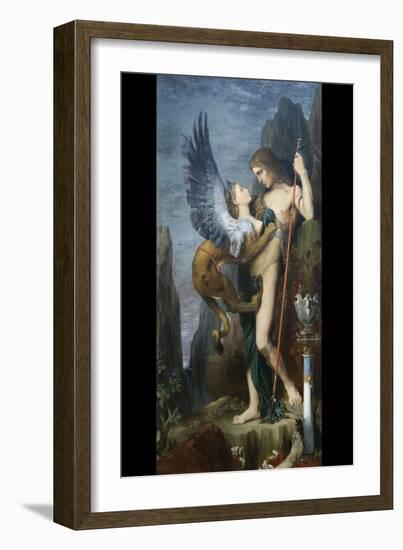 Oedipus and the Sphinx-Gustave Moreau-Framed Art Print