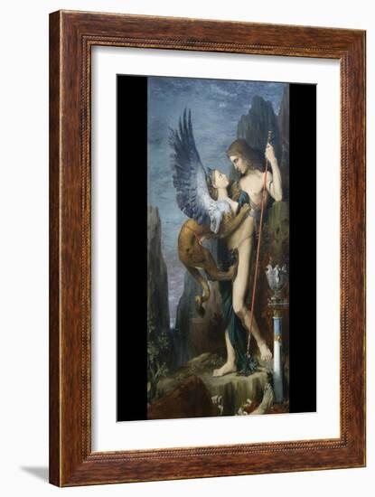 Oedipus and the Sphinx-Gustave Moreau-Framed Art Print