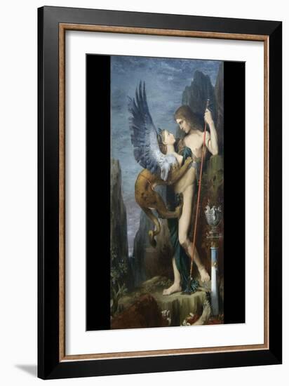 Oedipus and the Sphinx-Gustave Moreau-Framed Art Print