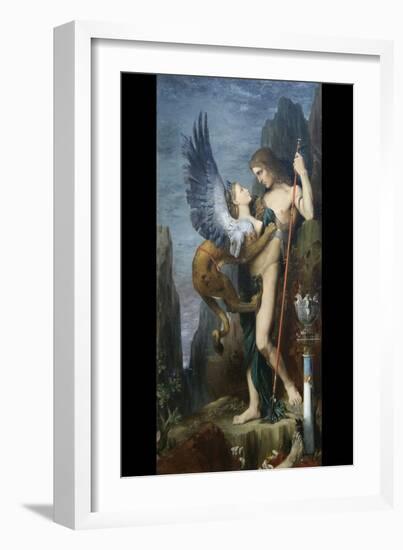 Oedipus and the Sphinx-Gustave Moreau-Framed Art Print