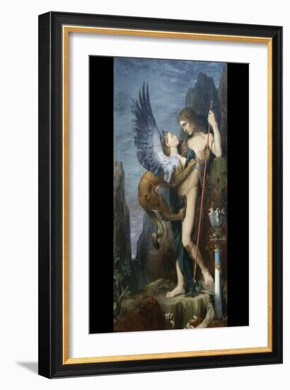 Oedipus and the Sphinx-Gustave Moreau-Framed Art Print