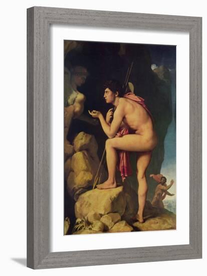 Oedipus and the Sphinx-Jean-Auguste-Dominique Ingres-Framed Art Print