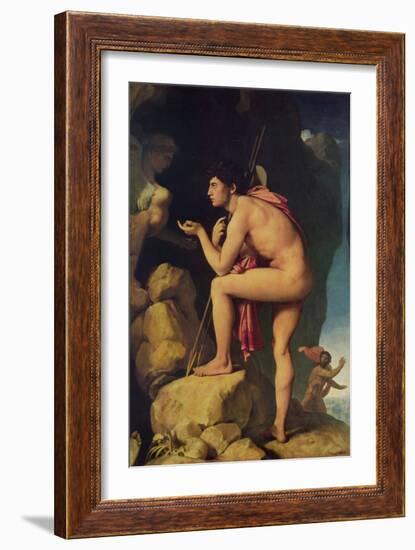 Oedipus and the Sphinx-Jean-Auguste-Dominique Ingres-Framed Art Print