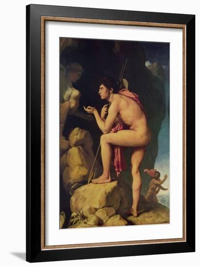 Oedipus and the Sphinx-Jean-Auguste-Dominique Ingres-Framed Art Print