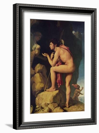 Oedipus and the Sphinx-Jean-Auguste-Dominique Ingres-Framed Art Print