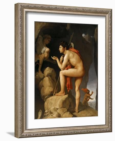 Oedipus and the Sphinx-Jean-Auguste-Dominique Ingres-Framed Giclee Print