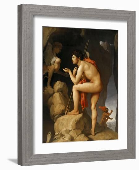 Oedipus and the Sphinx-Jean-Auguste-Dominique Ingres-Framed Giclee Print