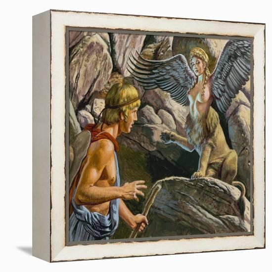 Oedipus Encountering the Sphinx-Payne-Framed Premier Image Canvas