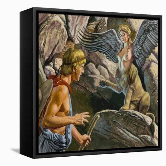 Oedipus Encountering the Sphinx-Payne-Framed Premier Image Canvas
