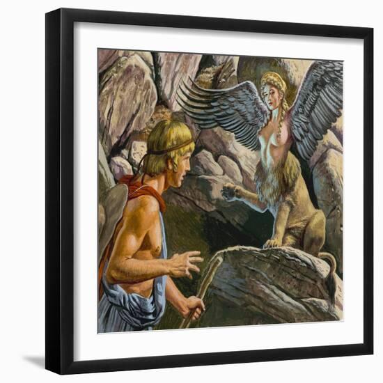 Oedipus Encountering the Sphinx-Payne-Framed Giclee Print