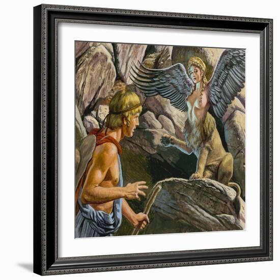 Oedipus Encountering the Sphinx-Payne-Framed Giclee Print