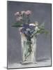 Oeillets et clématites dans un vase de cristal-Edouard Manet-Mounted Giclee Print