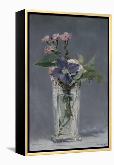 Oeillets et clématites dans un vase de cristal-Edouard Manet-Framed Premier Image Canvas